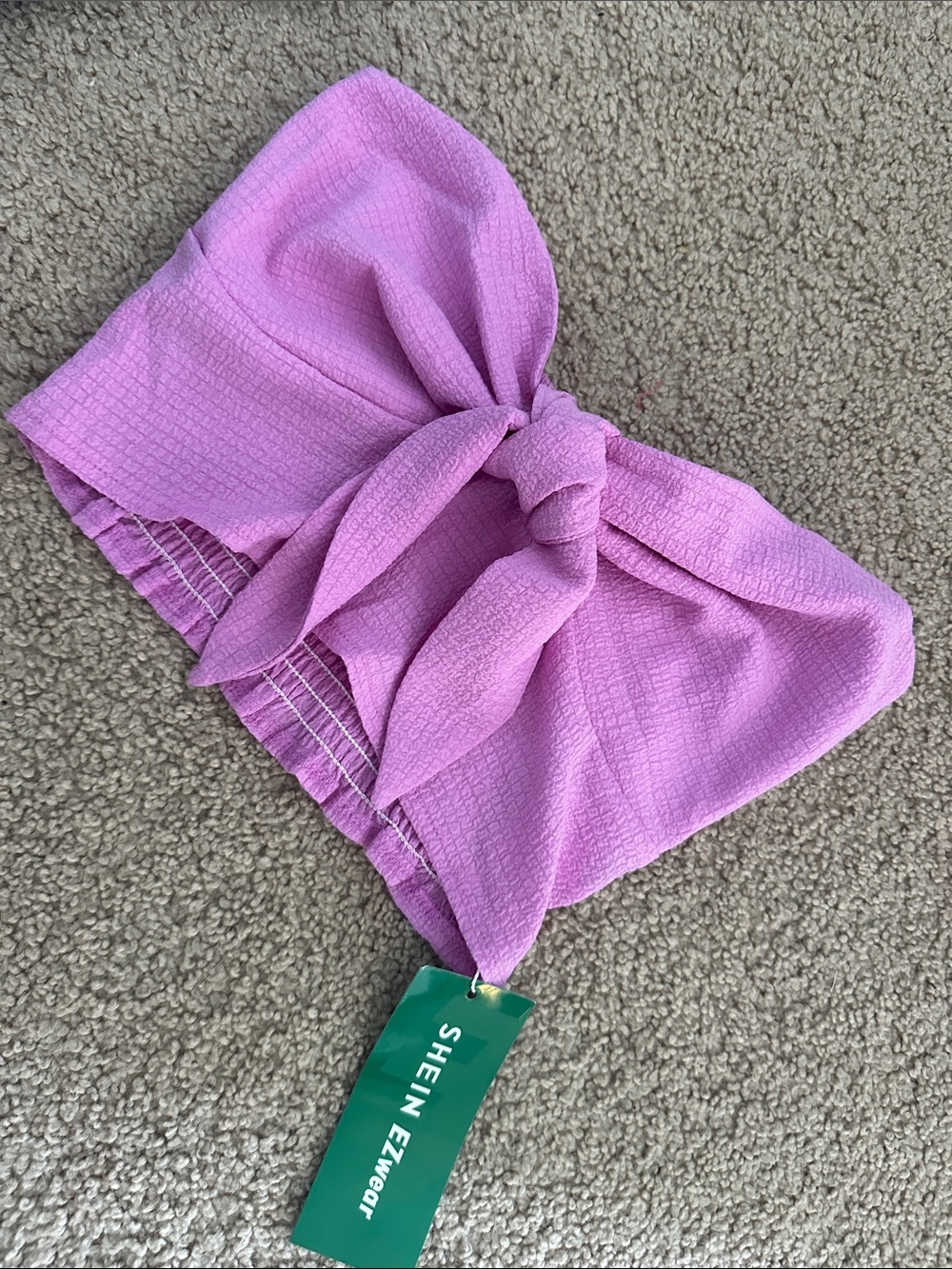 SHEIN Lilac Front-Tie Bandeau